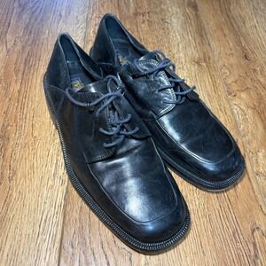 Caporicci Black Leather Square Toe Derby Dress Shoes Made in Italy Mens 8.5